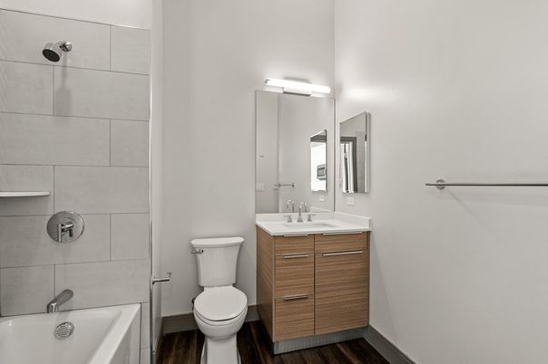 Bathroom, Dual Sink Vanities, Interior, Wood Texture Flooring