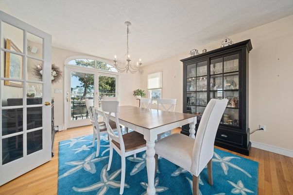 Chandelier, Dining room, Interior, Wood Texture Flooring