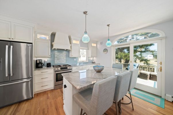 Interior, Kitchen, Pendant Lights, Stainless Steel Appliances, Wood Texture Flooring