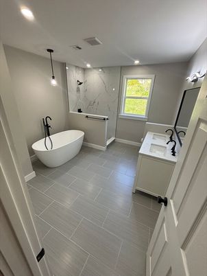 Bathroom, Dual Sink Vanities, Interior, Marble Walls