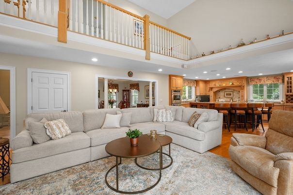 Dining room, Interior, Kitchen, Living room, Recessed Lighting, Stainless Steel Appliances, Wood Texture Flooring