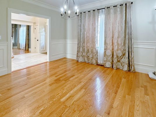 Chandelier, Empty room, Interior, Wood Texture Flooring