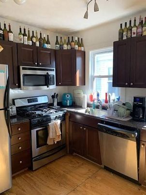 Interior, Kitchen, Stainless Steel Appliances, Wood Texture Flooring