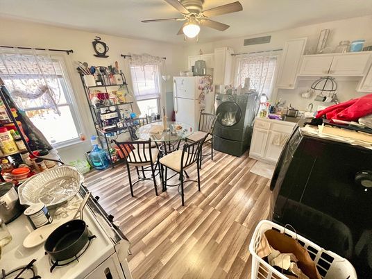 Dining room, Interior, Washer, Wood Texture Flooring