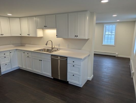 Interior, Kitchen, Recessed Lighting, Wood Texture Flooring