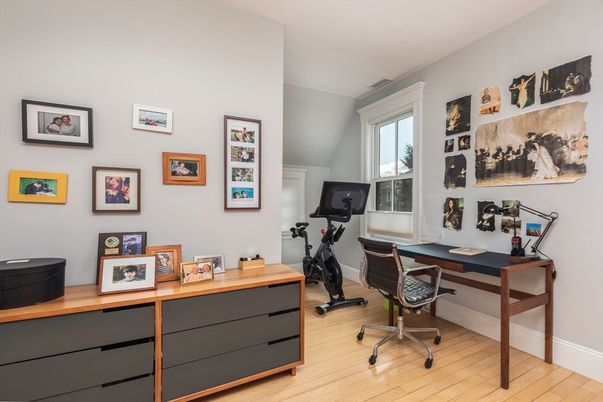 Fitness Equipment, Home Office, Interior, Wood Texture Flooring