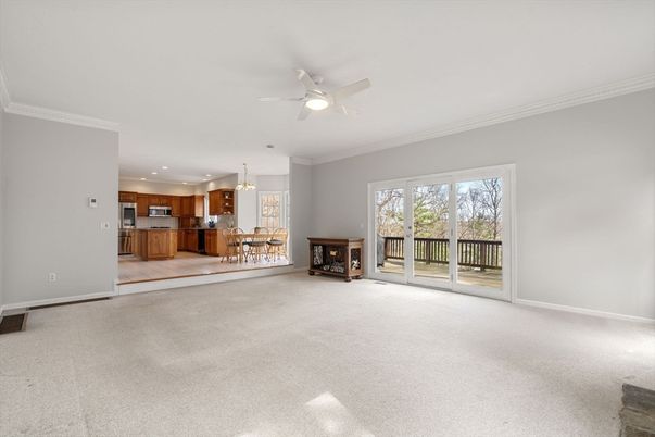 Chandelier, Dining room, Empty room, Interior, Kitchen, Pendant Lights, Recessed Lighting