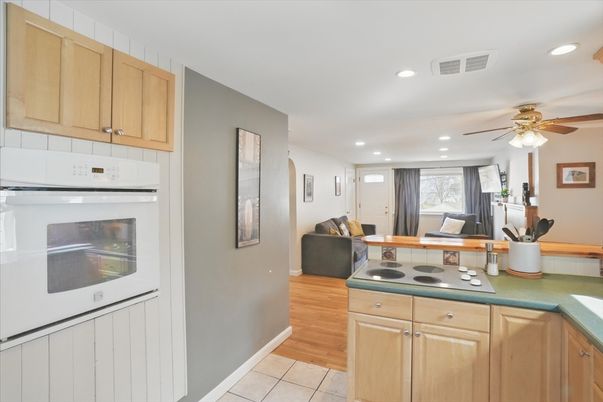 Interior, Kitchen, Recessed Lighting, Wood Texture Flooring