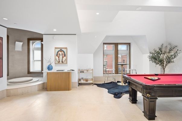 Billiard Table, Game Room, Interior, Recessed Lighting