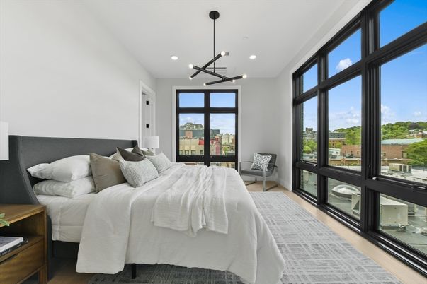 Bedroom, Interior, Pendant Lights, Recessed Lighting