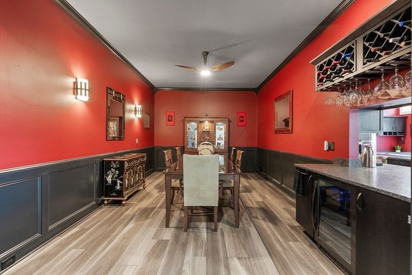Dining room, Interior, Wood Texture Flooring