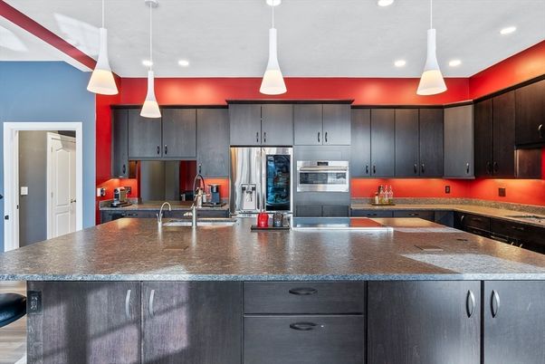 Interior, Kitchen, Pendant Lights, Recessed Lighting, Stainless Steel Appliances