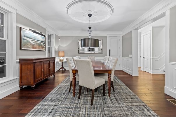 Dining room, Interior, Wood Texture Flooring