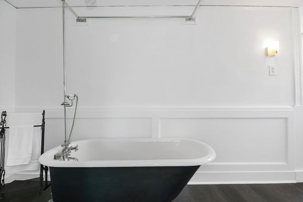Bathroom, Free Standing Baths, Interior, Wood Texture Flooring