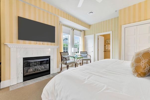 Bedroom, Fireplace, Interior