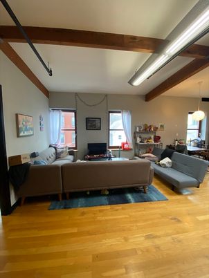 Interior, Living room, Pendant Lights, Wooden Beams, Wood Texture Flooring