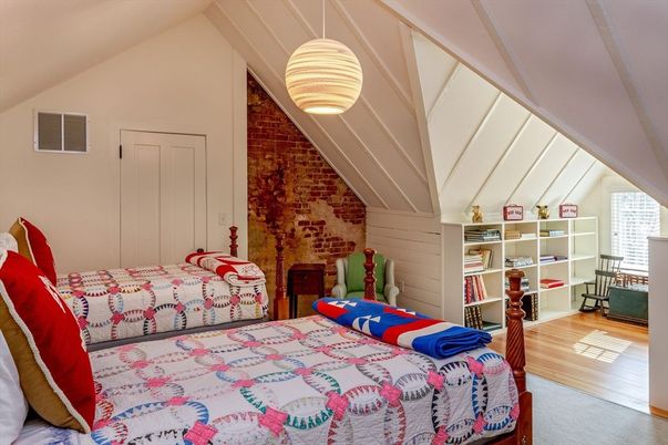 Bedroom, Interior, Pendant Lights, Wood Texture Flooring