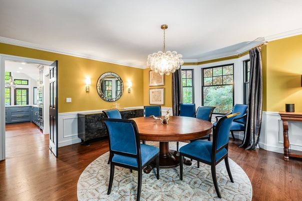 Chandelier, Dining room, Interior, Wood Texture Flooring