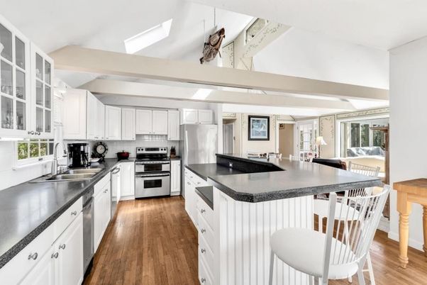 Interior, Kitchen, Stainless Steel Appliances, Wood Texture Flooring
