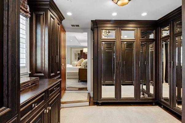 Bathroom, Dual Sink Vanities, Free Standing Baths, Interior, Marble Walls, Recessed Lighting
