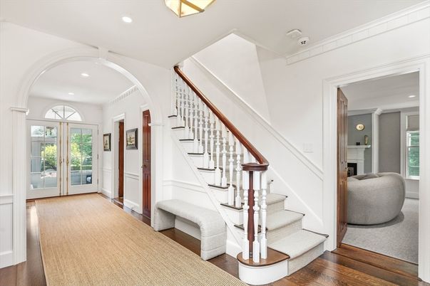 Fireplace, Interior, Recessed Lighting, Wood Texture Flooring