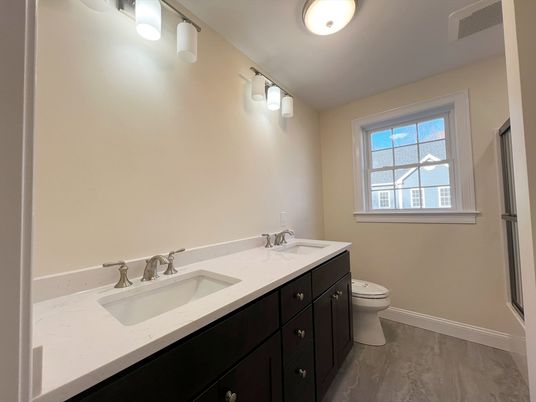 Bathroom, Dual Sink Vanities, Interior, Wood Texture Flooring