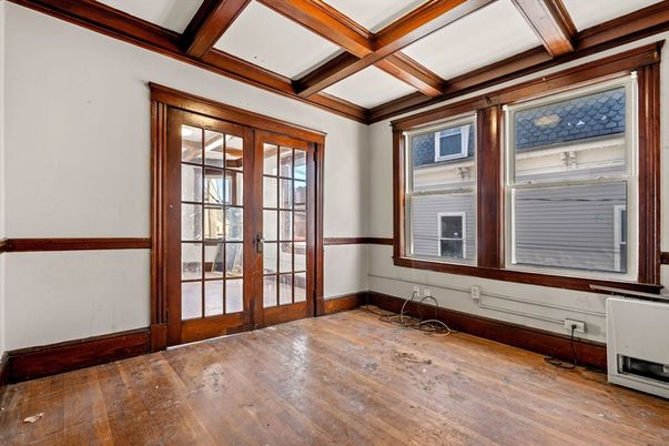 Empty room, Interior, Wooden Beams, Wood Texture Flooring