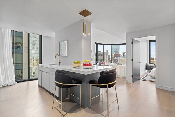 Interior, Kitchen, Pendant Lights, Wood Texture Flooring