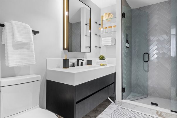 Bathroom, Glass Shower, Interior, Marble