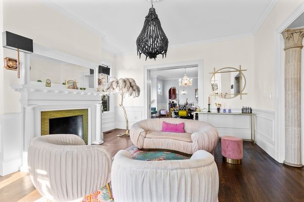 Chandelier, Fireplace, Interior, Living room, Wood Texture Flooring