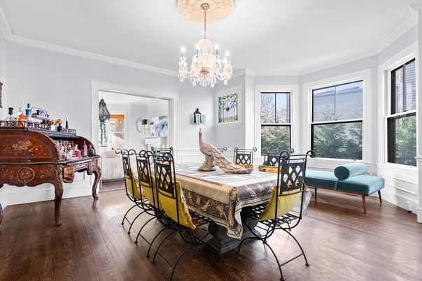 Chandelier, Dining room, Interior, Wood Texture Flooring