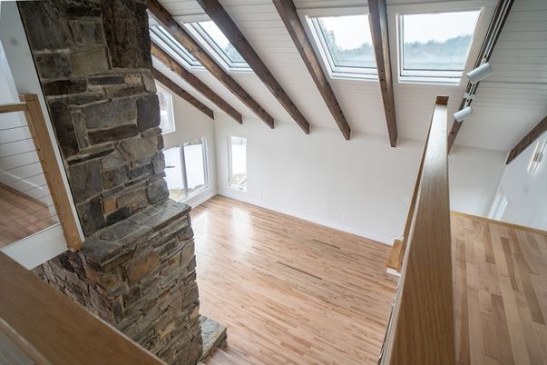 Fireplace, Interior, Stone Walls, Wooden Beams, Wood Texture Flooring