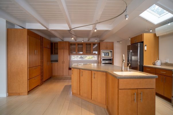Interior, Kitchen, Stainless Steel Appliances, Wood Texture Flooring