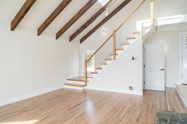 Empty room, Interior, Wooden Beams, Wood Texture Flooring