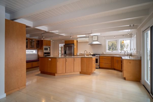 Interior, Kitchen, Stainless Steel Appliances, Wood Texture Flooring