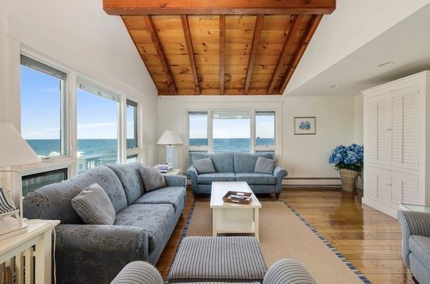 Fireplace, Interior, Living room, Water, Wooden Beams, Wooden Ceilings, Wood Texture Flooring