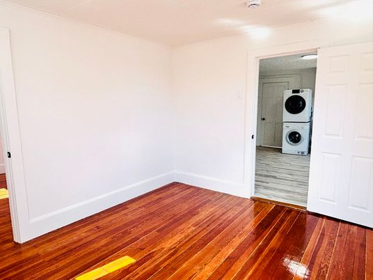 Empty room, Interior, Utility Closets, Washer, Wood Texture Flooring