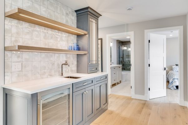 Bathroom, Interior, Recessed Lighting, Wood Texture Flooring