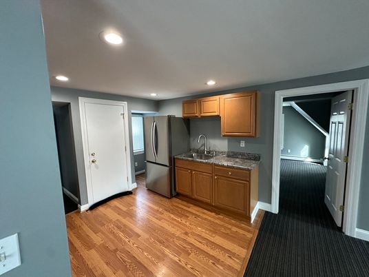 Interior, Kitchen, Recessed Lighting, Wood Texture Flooring