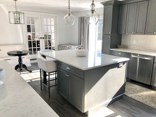 Interior, Kitchen, Pendant Lights, Wood Texture Flooring