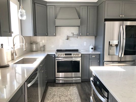 Interior, Kitchen, Pendant Lights, Stainless Steel Appliances, Wood Texture Flooring