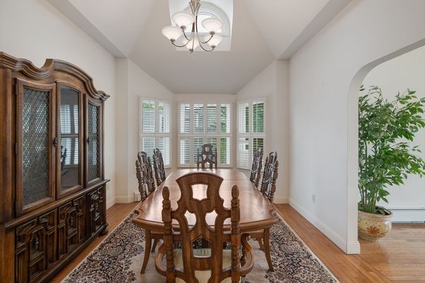 Chandelier, Dining room, Interior, Wood Texture Flooring