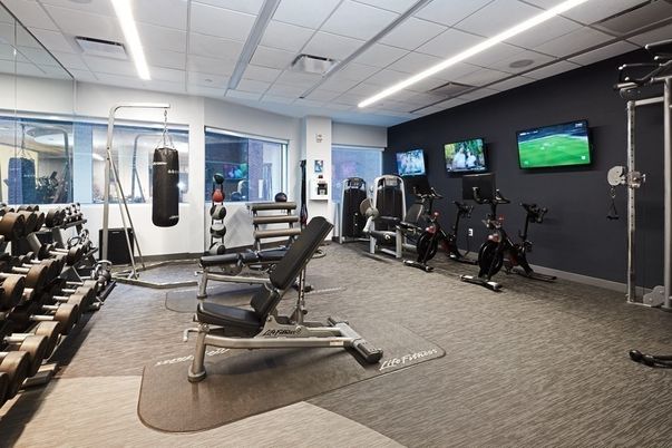 Fitness Equipment, Gym, Interior, Recessed Lighting