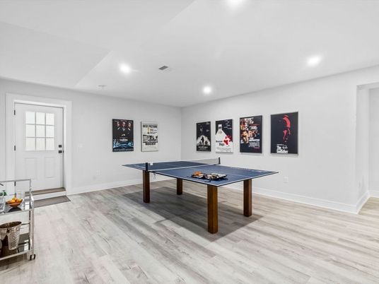 Game Room, Interior, Recessed Lighting, Wood Texture Flooring