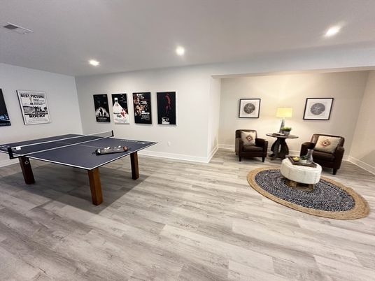 Game Room, Interior, Recessed Lighting, Wood Texture Flooring