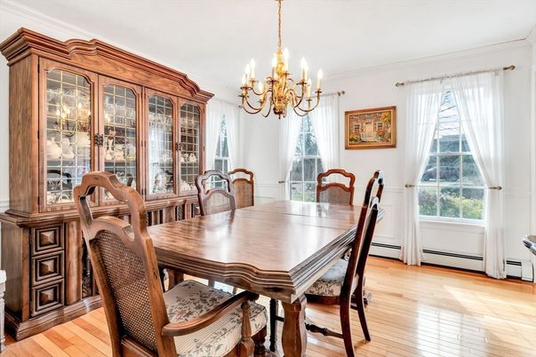 Chandelier, Dining room, Interior, Wood Texture Flooring