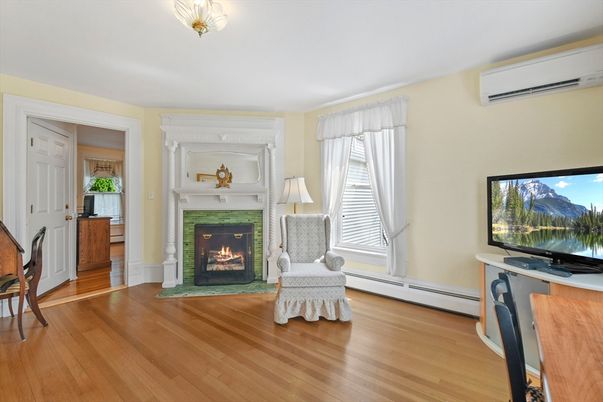 Fireplace, Interior, Wood Texture Flooring