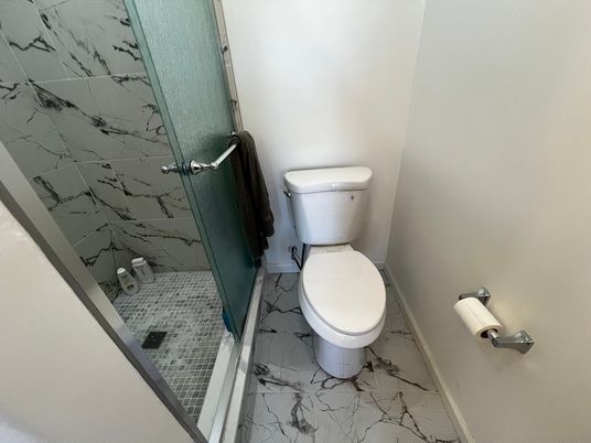 Bathroom, Glass Shower, Interior, Marble, Marble Walls