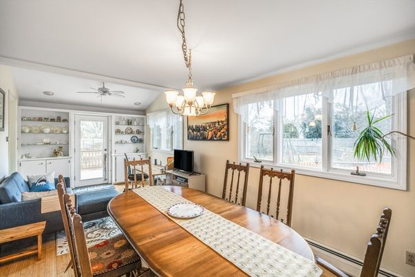 Chandelier, Dining room, Interior, Wood Texture Flooring
