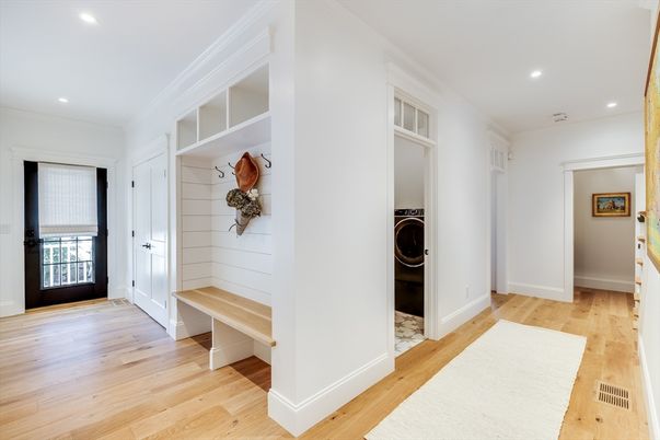 Interior, Recessed Lighting, Utility Closets, Washer, Wood Texture Flooring
